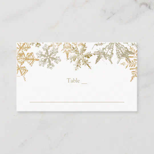 10 x Handmade Personalised Christmas Wedding Name Place Cards Snowflake Glitter 
