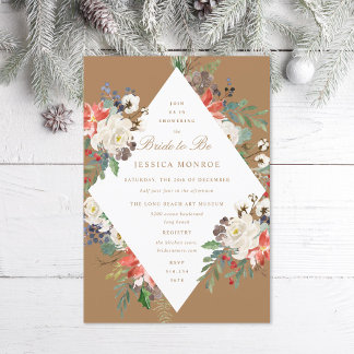 Christmas Theme Holiday Bridal Shower Invitation