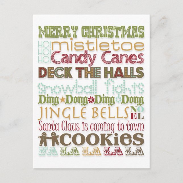 Christmas Theme Holiday Postcard (Front)