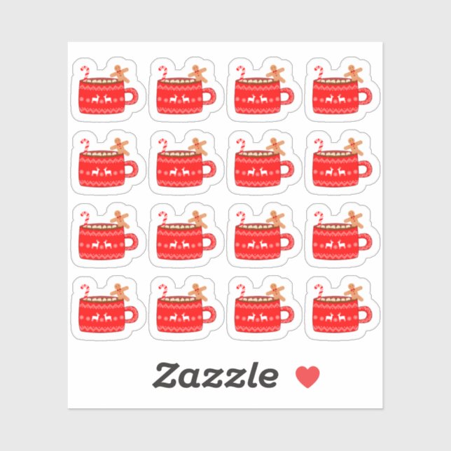 Christmas Theme Hot Chocolate Hot Cocoa Decorative Sticker (Sheet)