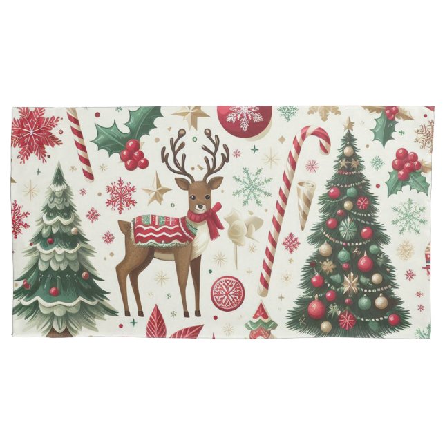 Christmas theme king size pillow case (Front)