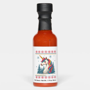Christmas Theme Knitted Unicorn Unicorns T-Shirt ( Hot Sauces