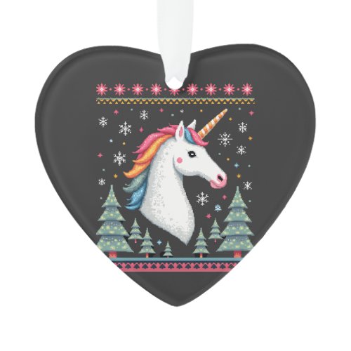 Christmas Theme Knitted Unicorn Unicorns T-Shirt ( Ornament