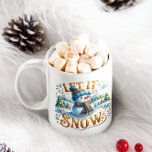 Christmas Theme Let It Snow Cute Snowman Coffee Mug<br><div class="desc">Christmas theme,  Let it Snow gold typography and a cute snowman is a perfect mug design to get cozy on a snowy night with hot cocco or your favorite holiday drink.</div>