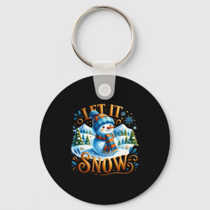 Christmas Theme Let It Snow Cute Snowman T Shirt Keychain
