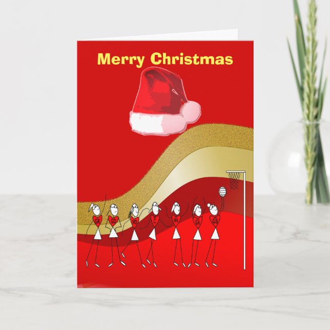 Christmas Theme Netball Holiday Card (Front)
