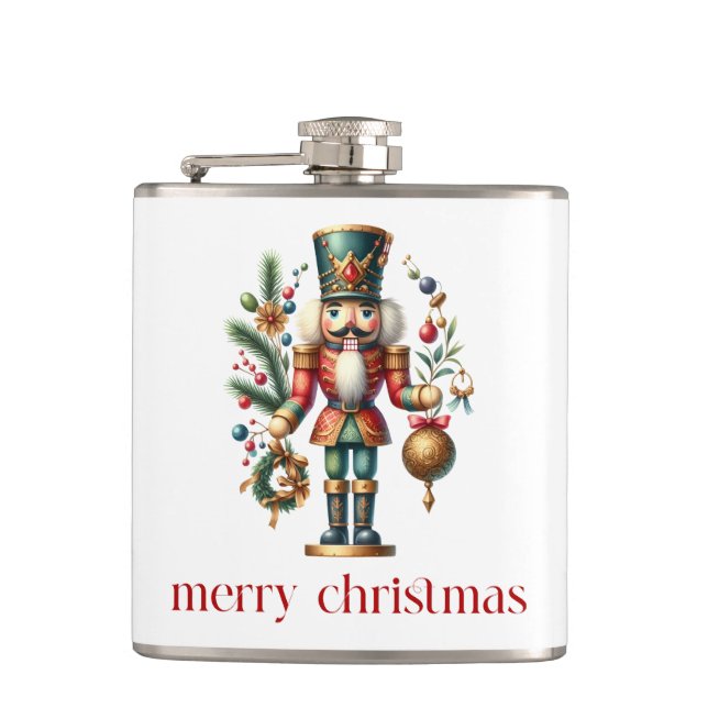Christmas Theme Nutcracker Flask (Front)