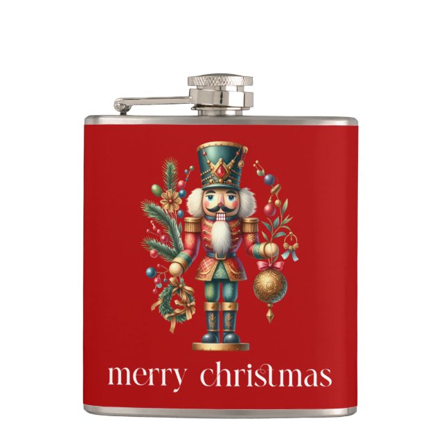 Christmas Theme Nutcracker Flask (Front)