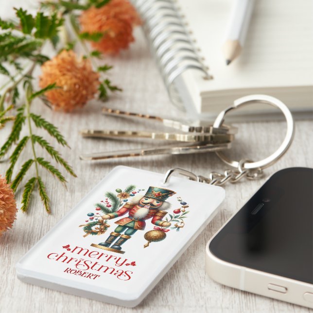 Christmas Theme Nutcracker Keychain (Front Right)