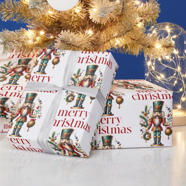 Christmas Theme Nutcracker Pattern Wrapping Paper (Holidays)