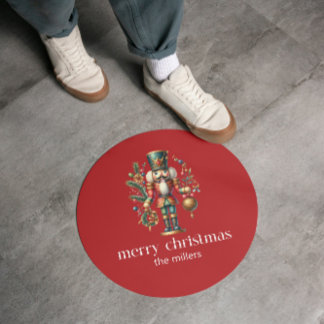 Christmas Theme Nutcracker Retro Typography Classic Round Sticker