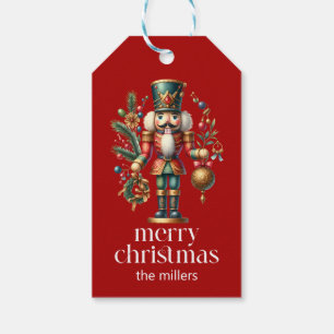 Christmas Theme Nutcracker Retro Typography Gift Tags