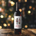 Christmas Theme Nutcracker Retro Typography Wine L Label<br><div class="desc">Celebrate the holiday season with this charming Christmas design,  featuring a classic Nutcracker and elegant Sweet Christmas wishes and Merry Christmas red retro typography. Make it truly unique by adding your family name for a personalized touch.</div>