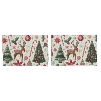 Christmas theme pair king size  pillow case