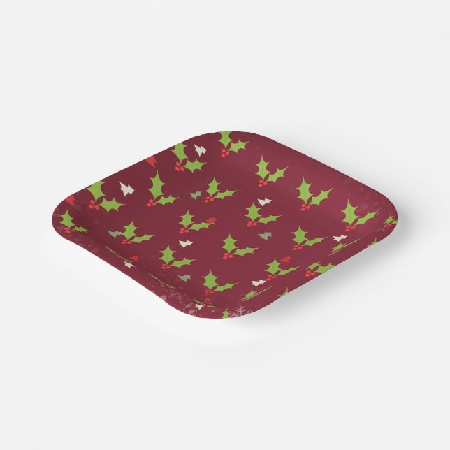 Christmas Theme Paper Plates (Angled)