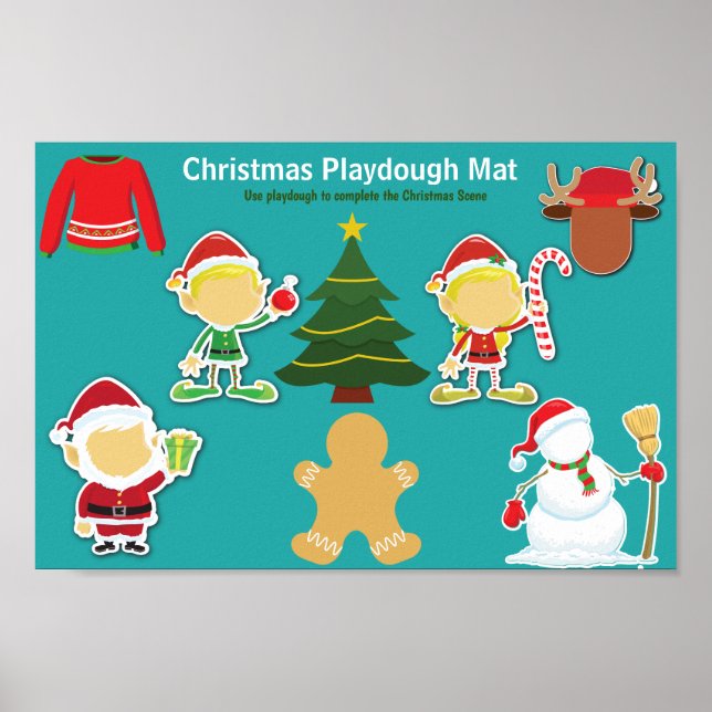 Christmas Theme Playdough Mat Poster (Front)