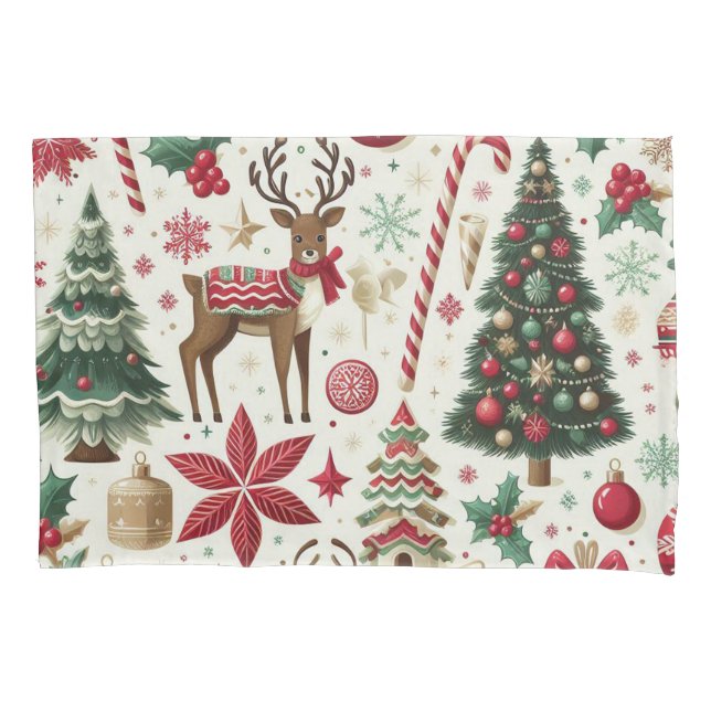 Christmas theme standard size pillow case (Front)
