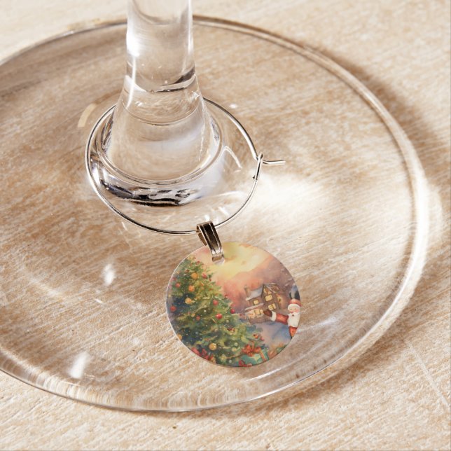 Christmas Theme Wine Charm (In Situ)