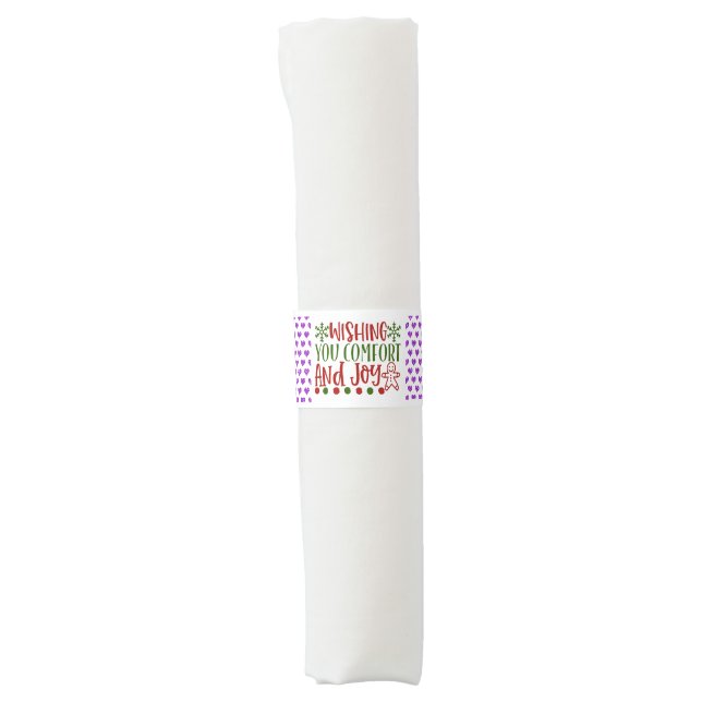 Christmas Theme: Wishing You Comfort & Joy Napkin Bands (Front)