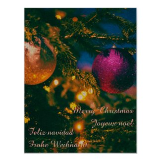 Christmas theme with 2 Christmas ball Invitation