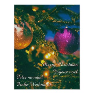 Christmas theme with 2 Christmas ball Invitation