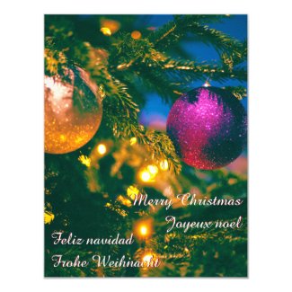 Christmas theme with 2 Christmas ball Invitation