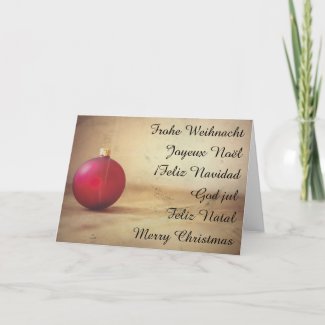 Christmas theme with Christmas ball Holiday Card