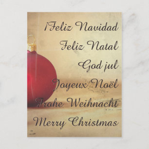 Christmas theme with Christmas ball Holiday Postcard