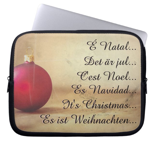 Christmas theme with Christmas ball Laptop Sleeve (Front)