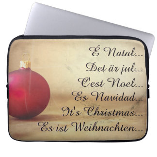 Christmas theme with Christmas ball Laptop Sleeve