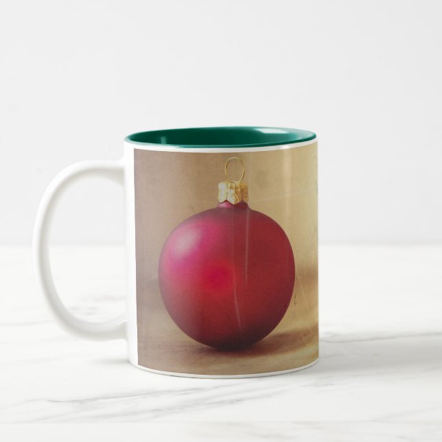 Christmas theme with Christmas ball Two-Tone Coffee Mug (Left)