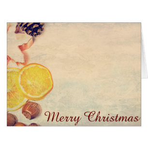 Christmas Theme with Fruits in Pastel Vintage Look Cards