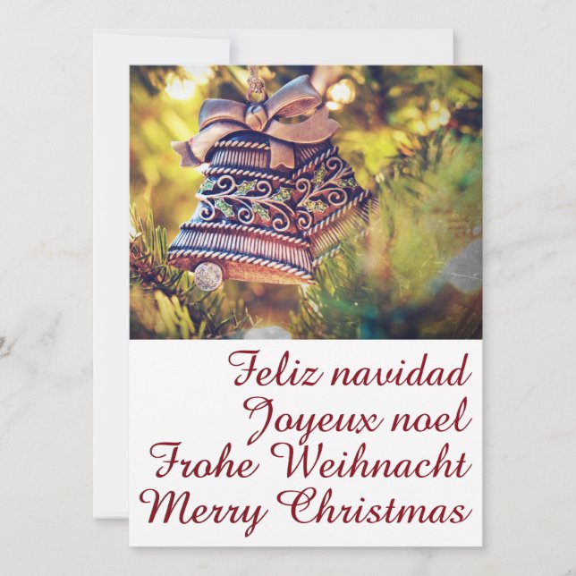 Christmas theme with two bells invitation (Front)