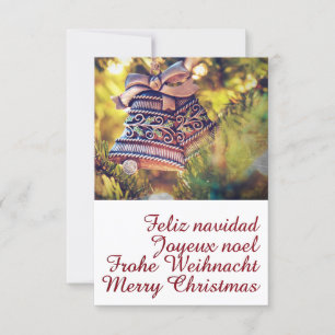 Christmas theme with two bells invitation