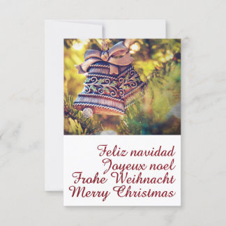 Christmas theme with two bells invitation