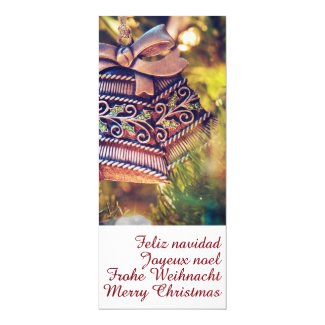 Christmas theme with two bells invitation