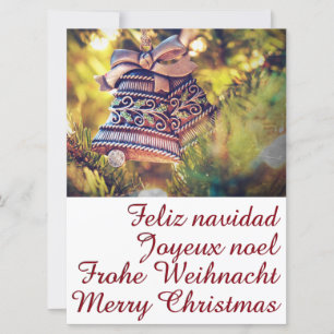 Christmas theme with two bells invitation