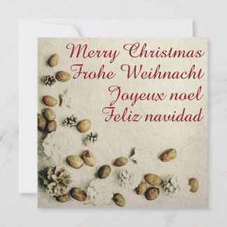 Christmas Theme with Walnuts Greeting Cards