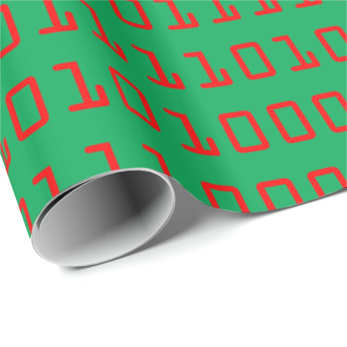 Christmasthemed Computer Binary Code Wrapping Paper