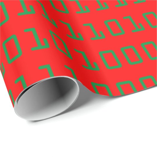 Christmasthemed Computer Binary Code Wrapping Paper
