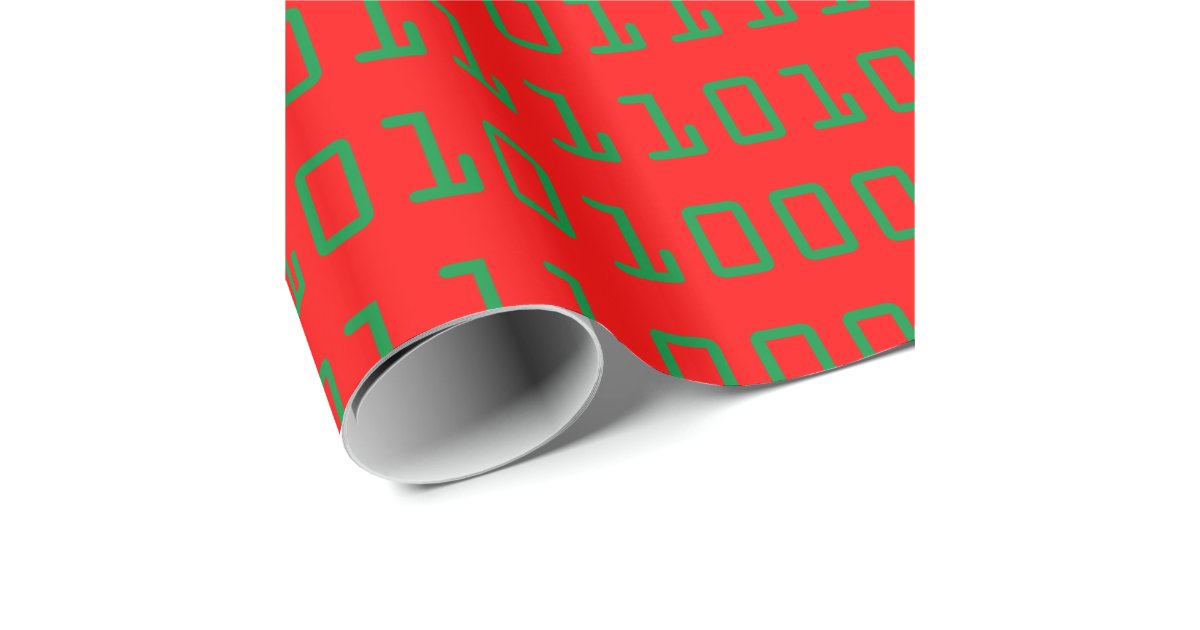 Christmasthemed Computer Binary Code Wrapping Paper