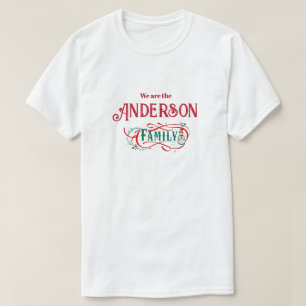 Christmas themed family group personalized T-Shirt