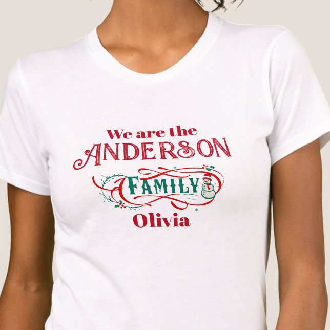 Christmas themed family group personalized T-Shirt (Creator Uploaded)