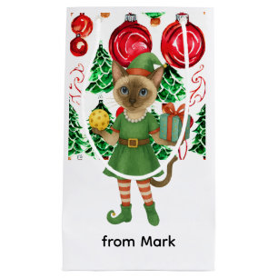 Christmas themed for Cat Lovers Small Gift Bag