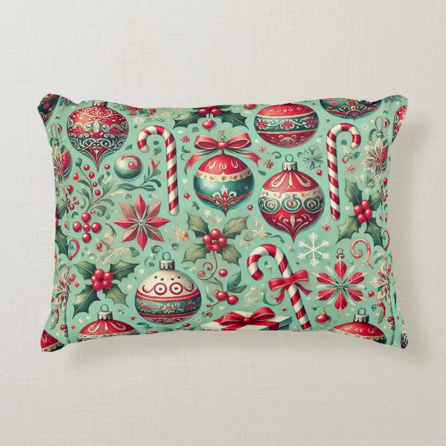 Christmas themed pattern accent pillow (Front)