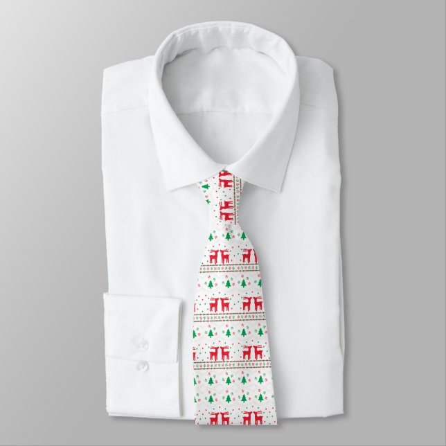 Christmas themed pattern neck tie (Tied)