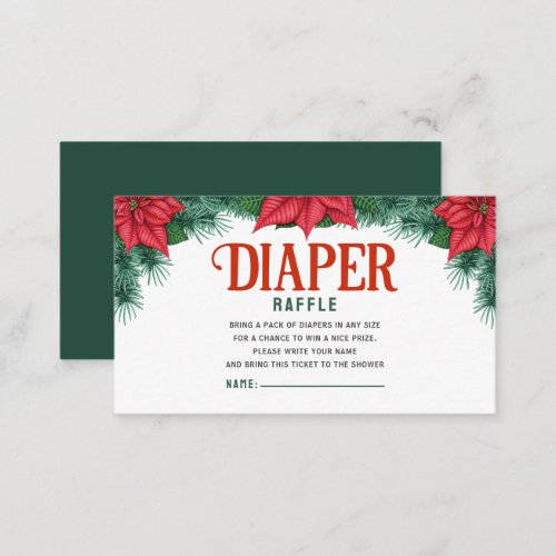 Christmas Themed Winter Baby Shower Diaper Raffle Enclosure Card