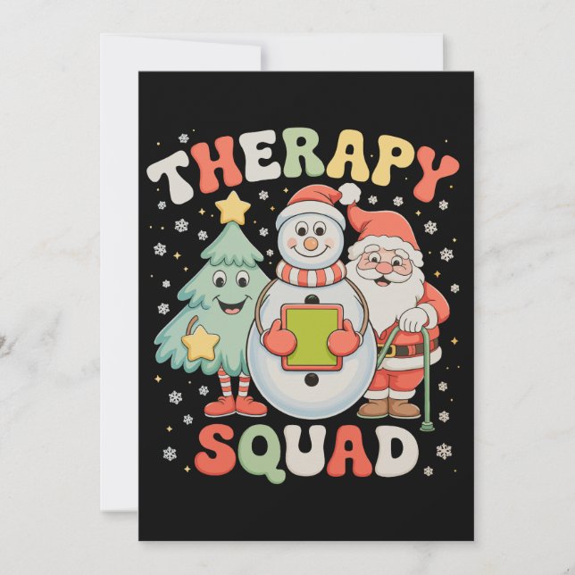 Christmas Therapy Squad SLP OT PT Crew Santa Xmas Holiday Card (Front)