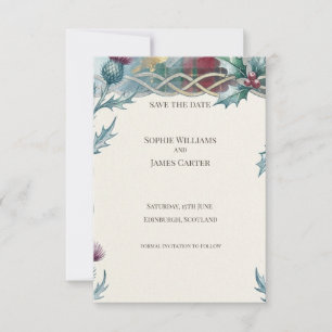 Christmas Thistle Save the Date Card