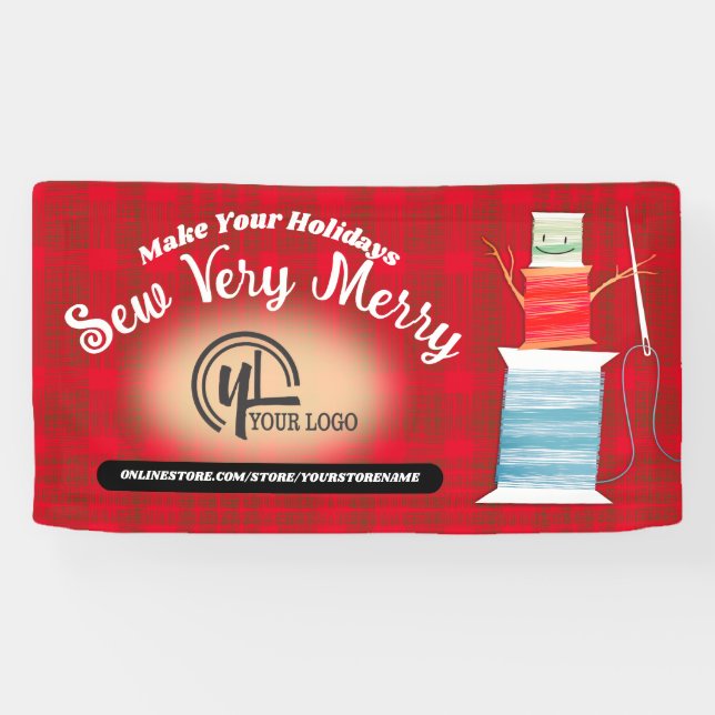 Christmas thread snowman sewing quilting crafts banner (Horizontal)